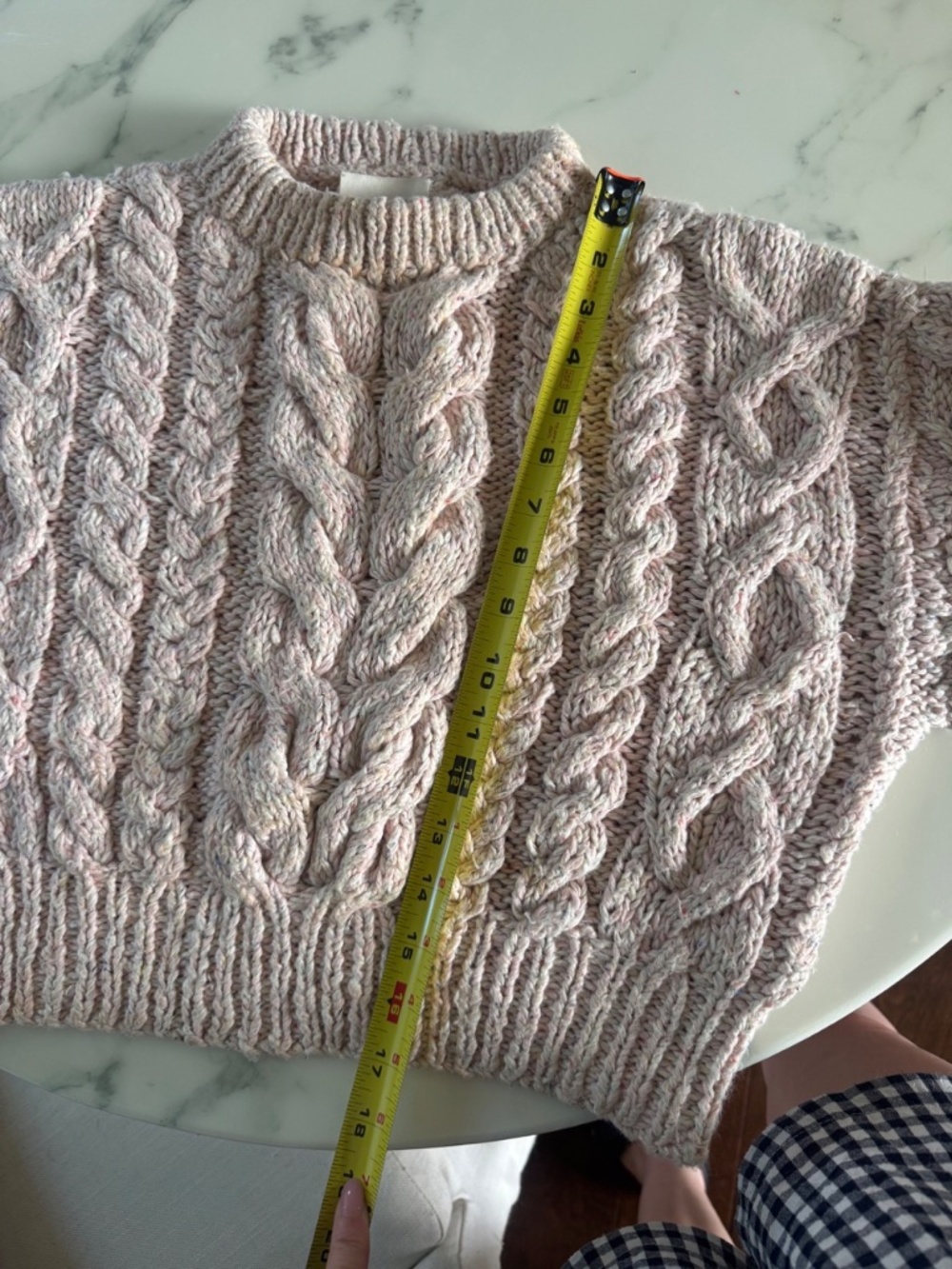 DÔEN Bee Sweater Pink Cloud Cable Knit XS - Picture 12 of 14